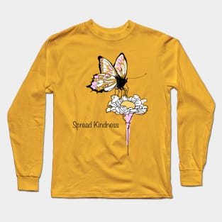 Butterfly on flower Spread Kindness t-shirt for kids and adults Long Sleeve T-Shirt